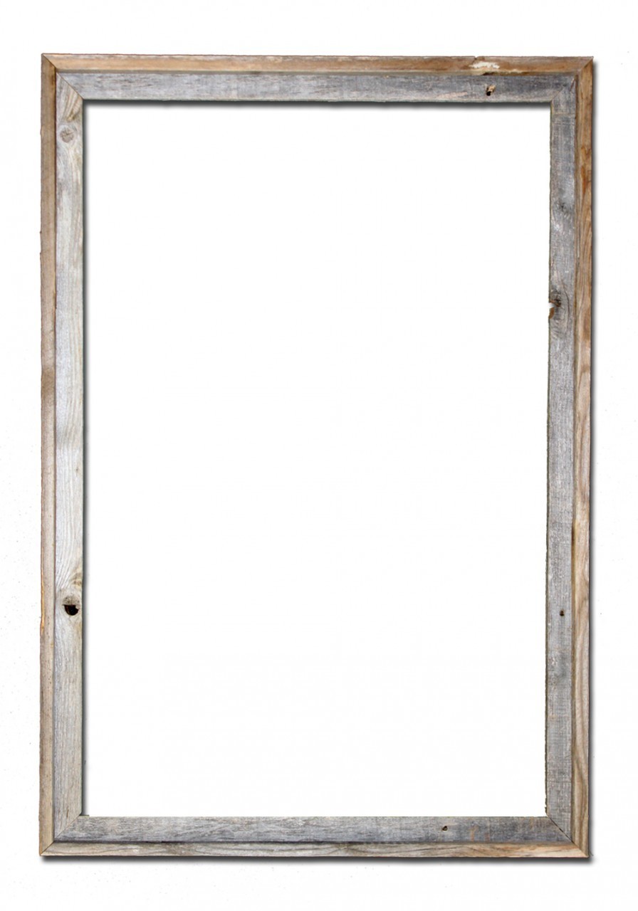 24×36–2″ Wide Signature Reclaimed Rustic Barn Wood Open Frame No Glass or Back