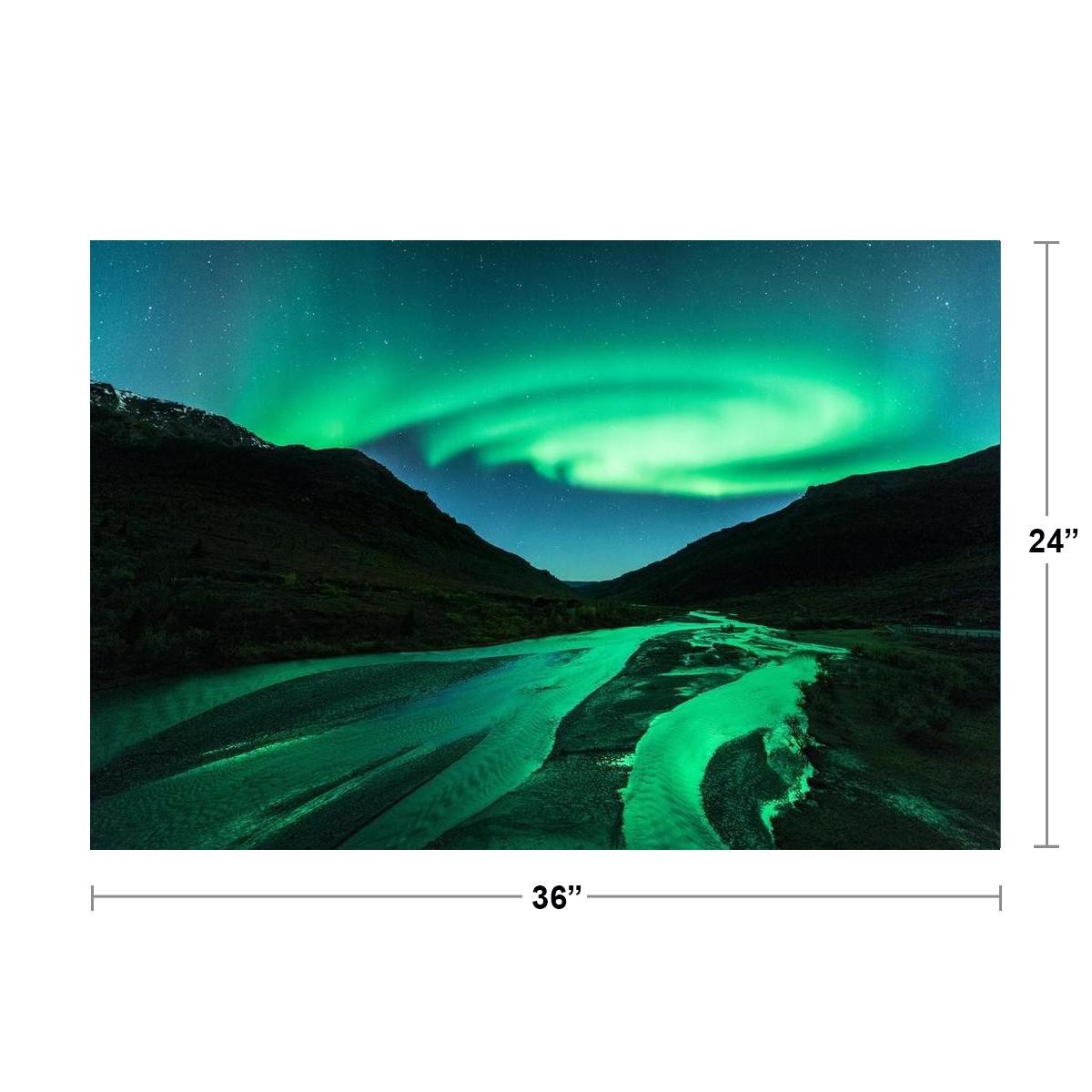 Aurora Borealis or Northern Lights Alaska Photo Art Print Poster 24×36 inch