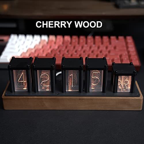 NIXIE TUBE CLOCKWOOD RGB DIGITAL CLOCKRETEO MODERN DESKTOP CLOCKDIY PSEUDO GLOW