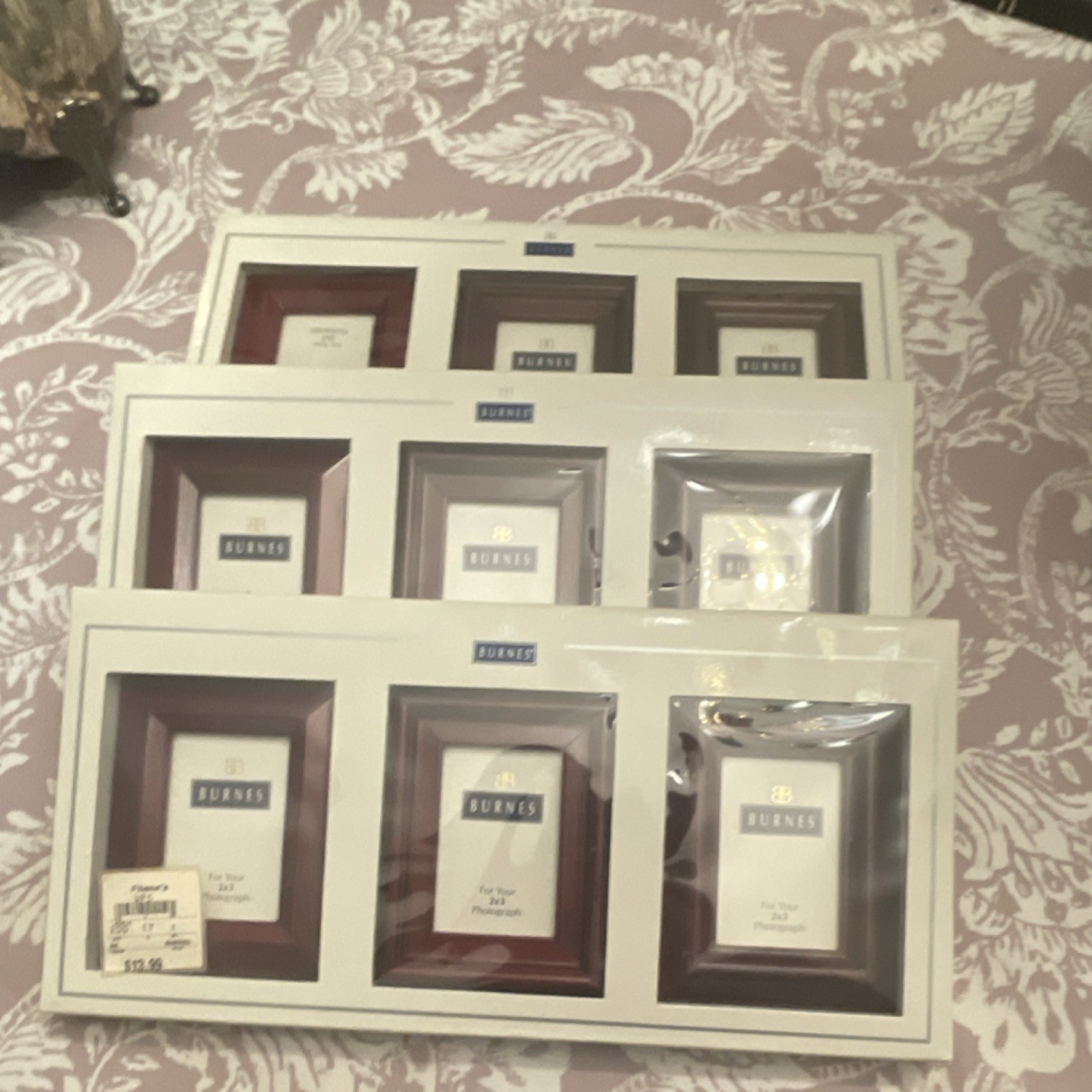 Burnes of Boston 3-Photo Collage Frame for 2×3 Photos Brown White Wood Rectangle