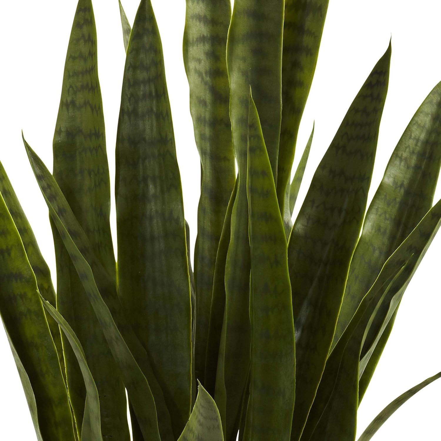 Artificial Snake Plant 35in Faux Greenery Indoor Decor Black Planter