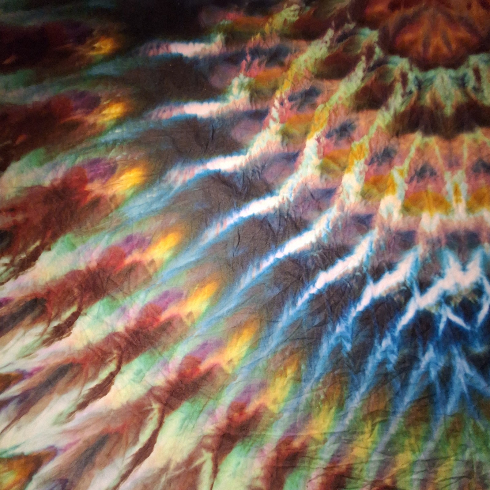 Stunning Quality Handmade Tie Dye Tapestry 44x72in. “Occult Flame” Wall Art