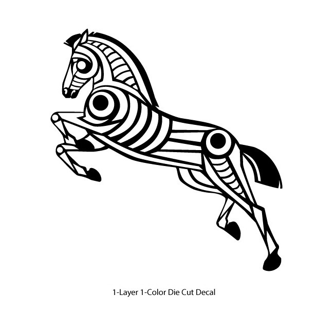 Animals – Iron Stallion Galloping Horse Mustang Decal 6Yrs Outdoor Vinyl Sticker