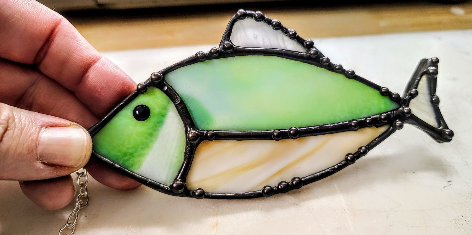stained glass fish suncatcher