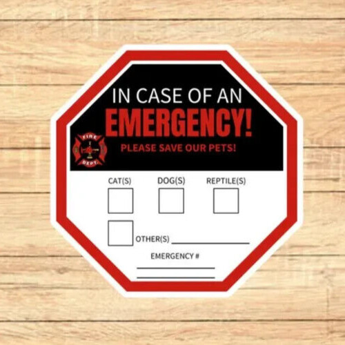 In case of an emergency sticker | pet stickers | home stickers | custom stickers