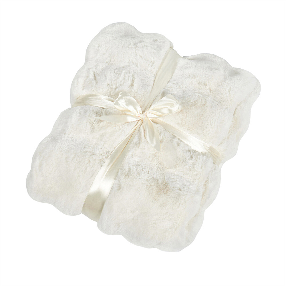 Textured Faux Fur Throw Blanket Luxurious Soft Reversible Micromink Blanket