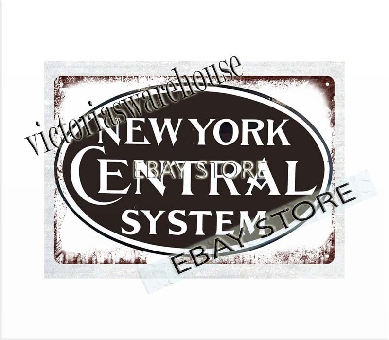 cafes restaurant railway railraod train New York Central System metal tin sign
