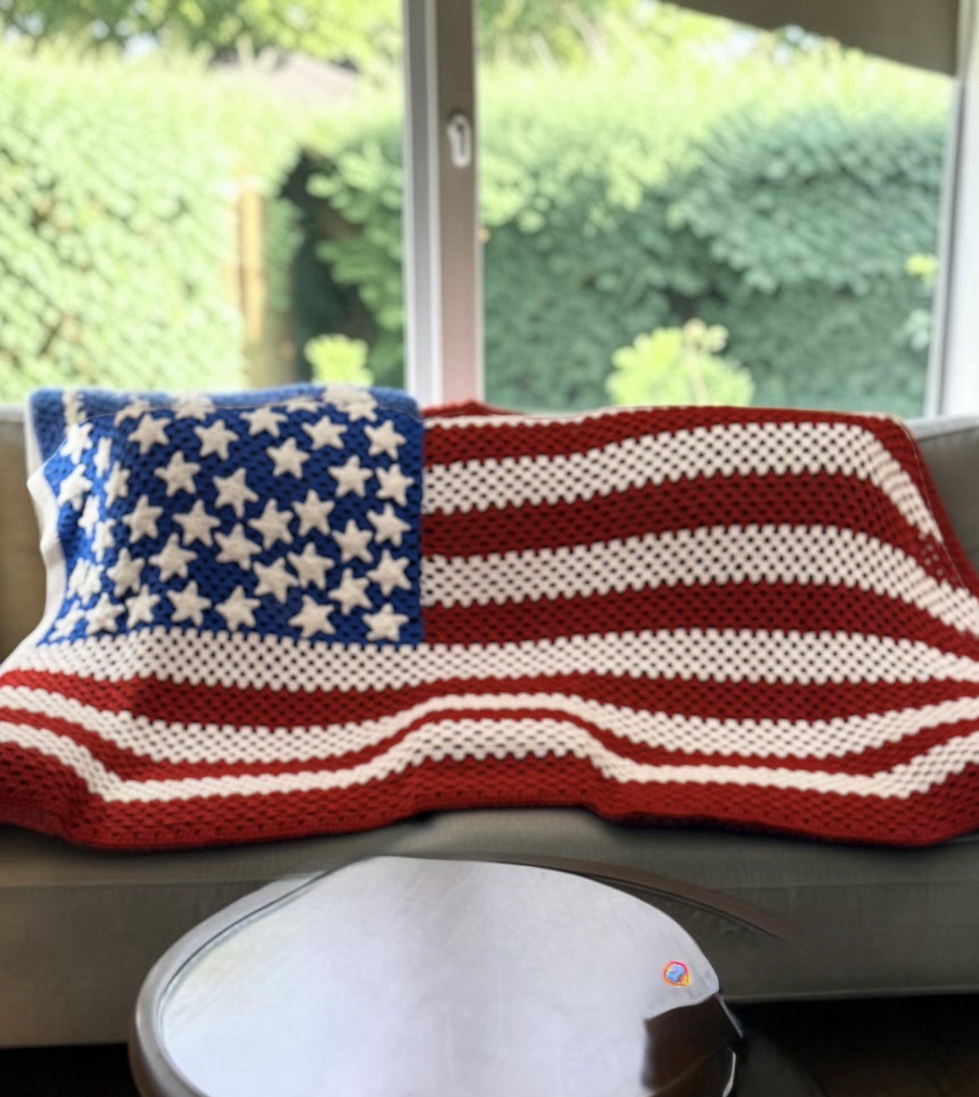 American Flag Afghan Granny Throw Blanket Handmade Crochet Patriotic USA July 4
