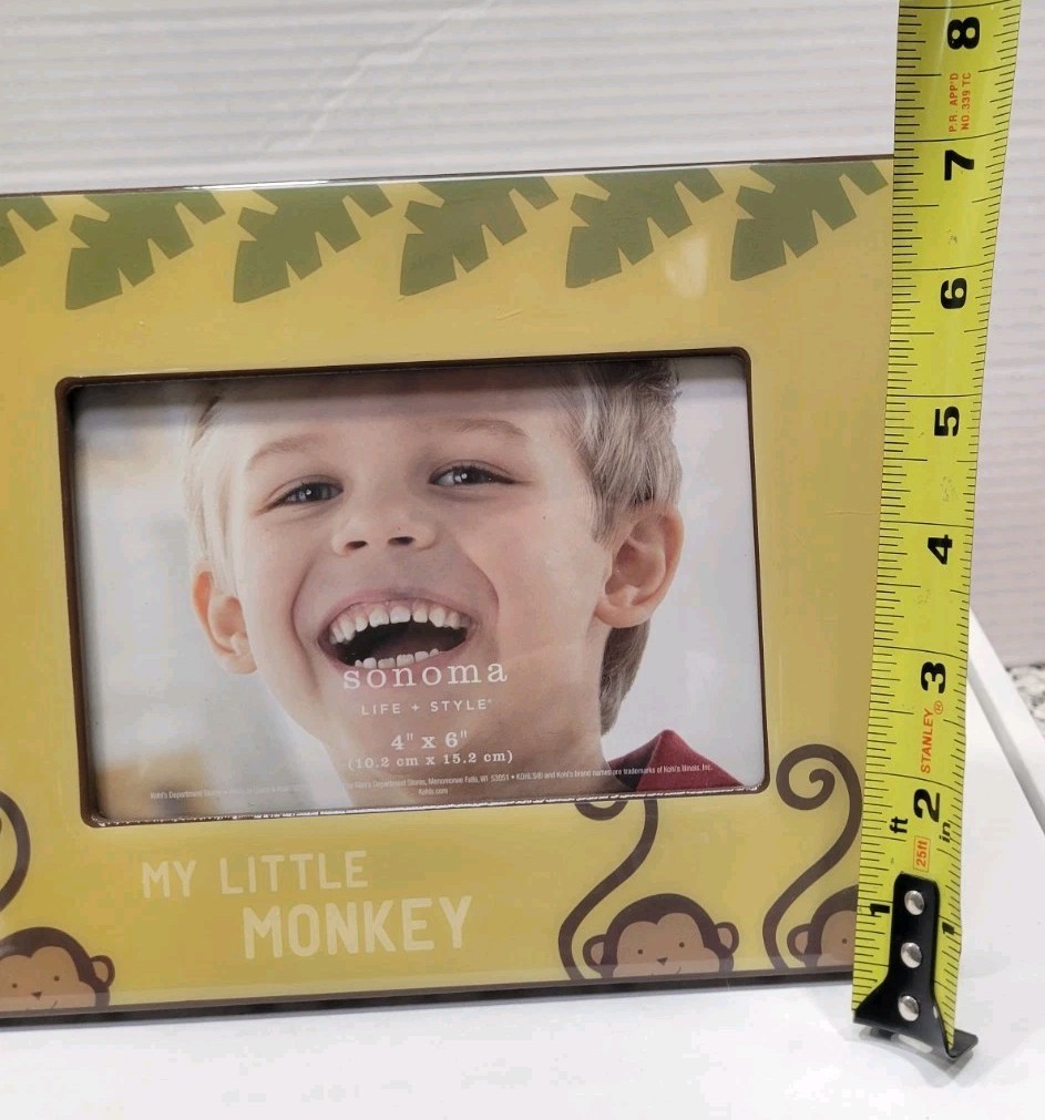 Sonoma 4″x6″ “My Little Monkey” Table Top Resin Plastic Picture Frame NWOT