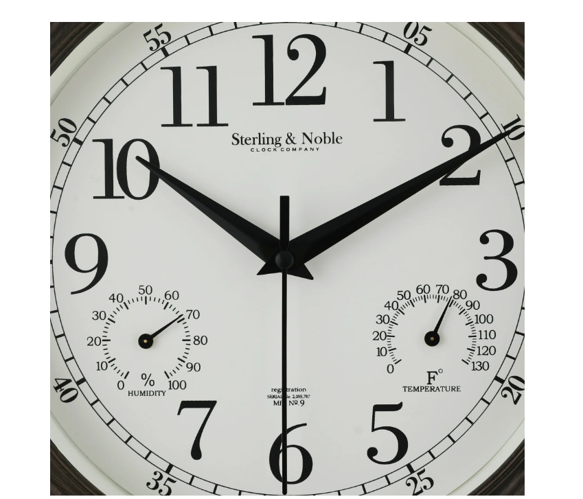 Mainstays 8.75″ Indoor/Outdoor Antique Bronze Round Arabic Analog Wall Clock