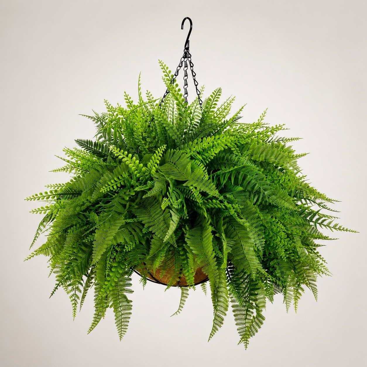 20” UV Artificial Mixed Fern Hanging Basket Indoor/Outdoor