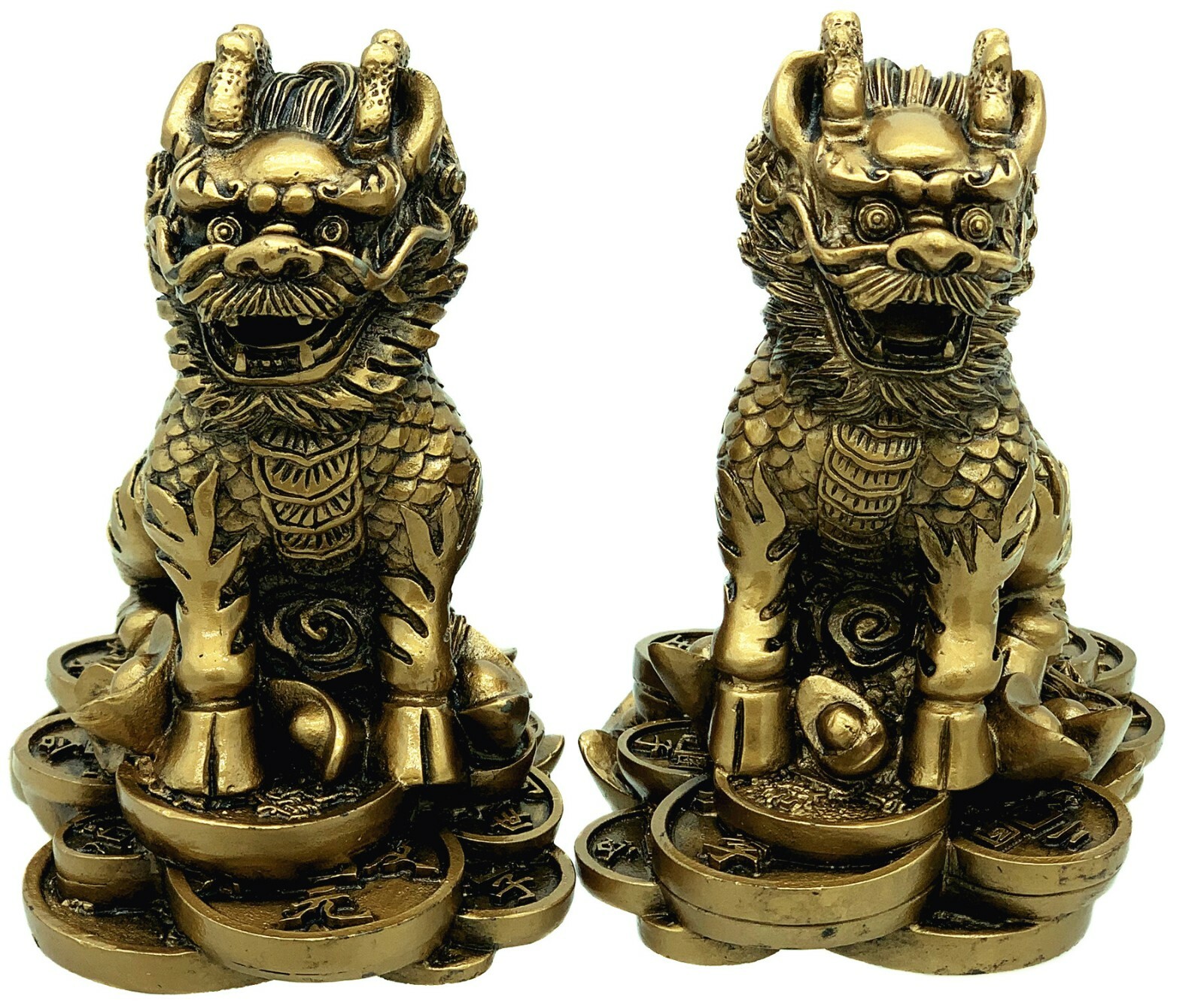 2 Feng Shui Imperial Guardian Chi Lin/Kylin/Qi Lin Statue Figurine Decor Gift