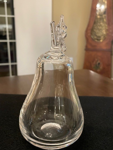 Clear Art Glass Hand Blown Pears 6X3.25 Hollow “no tip” heavy bottom NICE