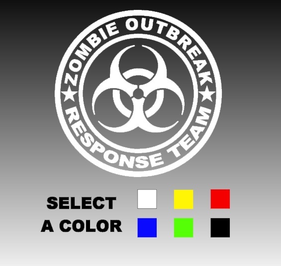 ZOMBIE OUTBREAK RESPONSE TEAM Window Sticker Decal – Multiple Colors