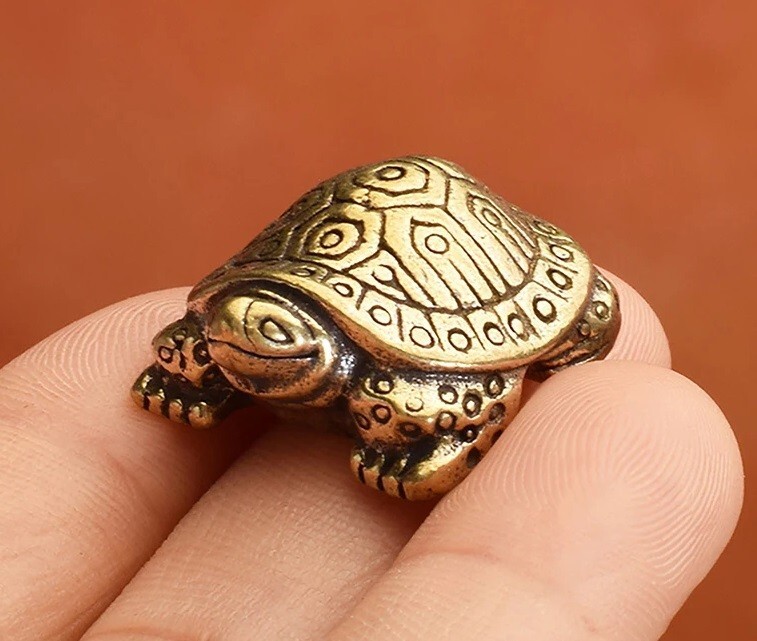 Brass Tortoise Animal Statue Small Sculpture Tabletop Figurine Home Decor Gifts
