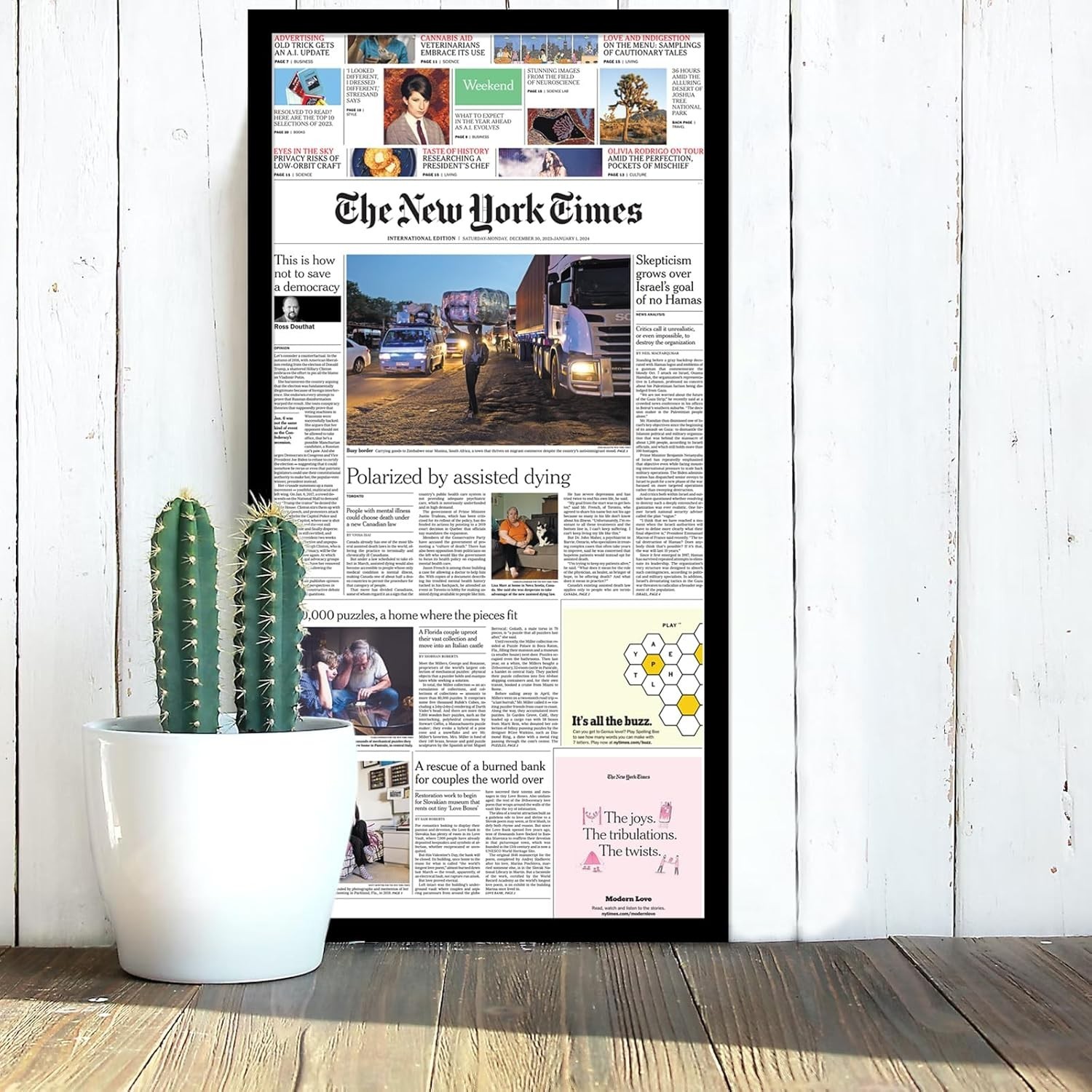 Fxojyvo 11×22 Newspaper Frame Set of 2, Display 11 x 22 Inch Newspaper Front Pag