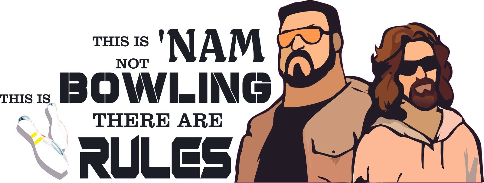 Vinyl Living Room Decor Jeff Lebowski & Walter Sobchak Bowling Quotes Wall Decal