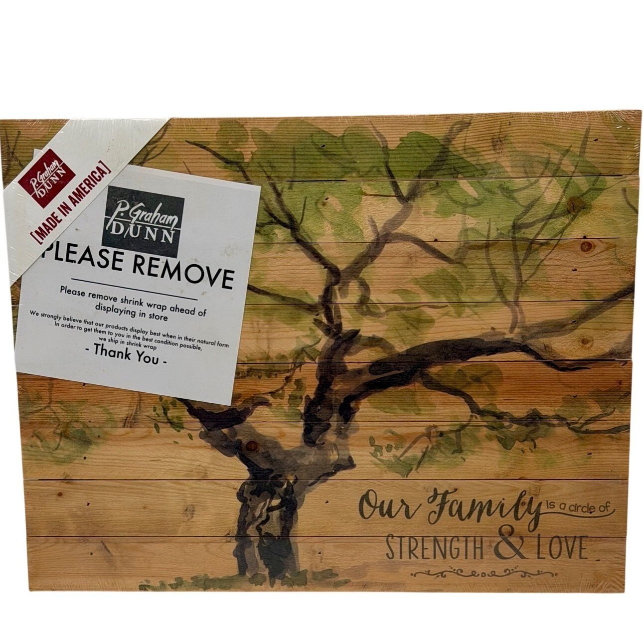 P Graham Dunn Made in America Wood Wall Art Family Strength Love Tree
