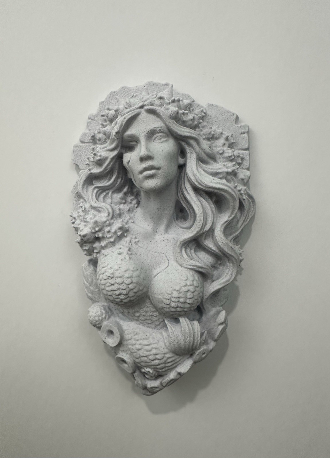 Gothic Siren Mermaid Wall Sculpture Mythology Sea Goddess Nautical Fantasy Decor