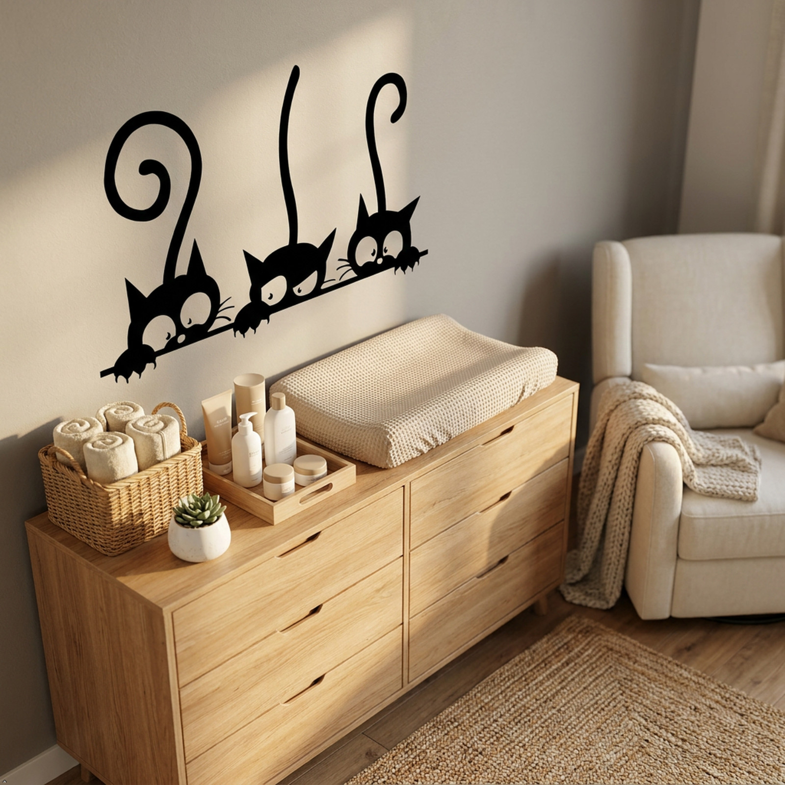 Cat Pattern Home Quote Vinyl Wall Decal Decor Art Sticker Decals PVC Baby