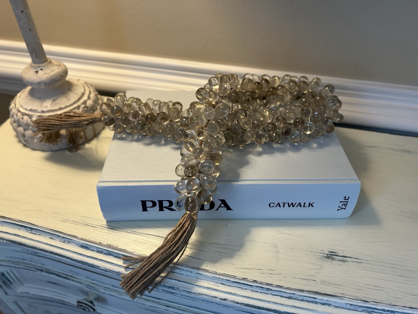 Pottery Barn Glass Marble Beaded Rope NWOT OB