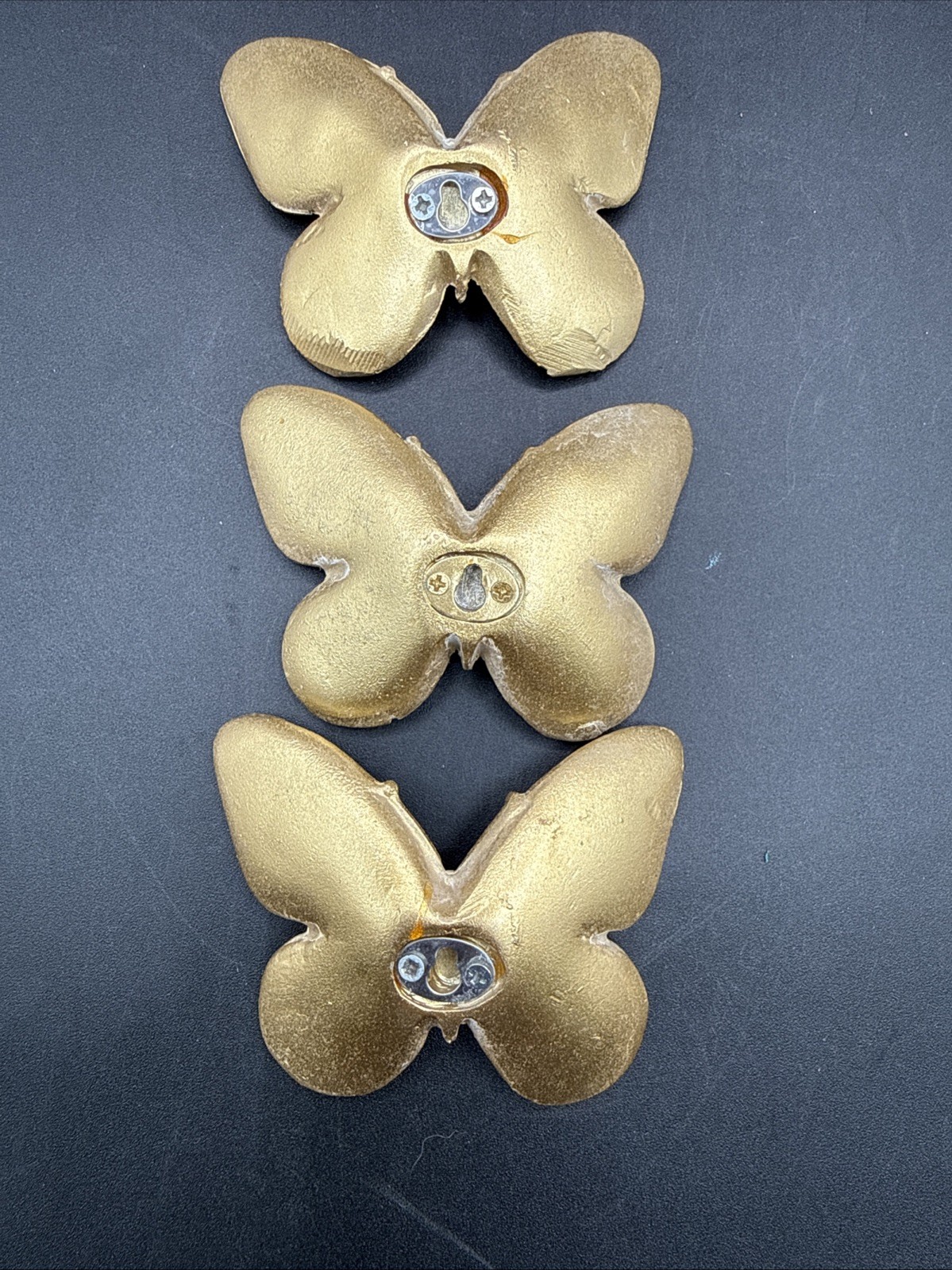 Set Of 7 Resin Plastic Gold Butterfly Wall Hanging Art