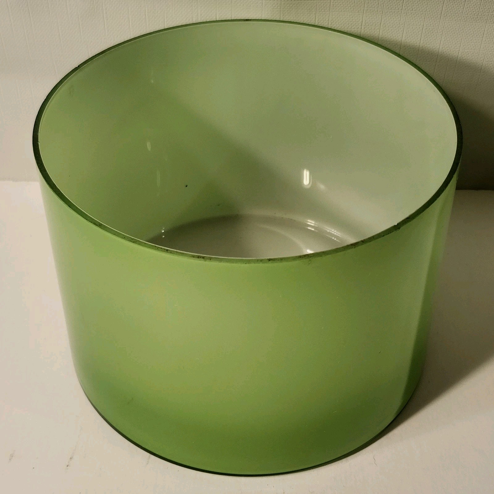 Vibrant Green Glass Cachepot/Vase, 6-3/8″ W X 4.75″ Tall