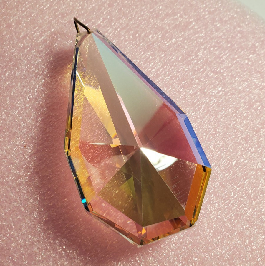 Faceted Large AB Aurora Borealis Crystal Glass Beveled Sun Catcher Ornament