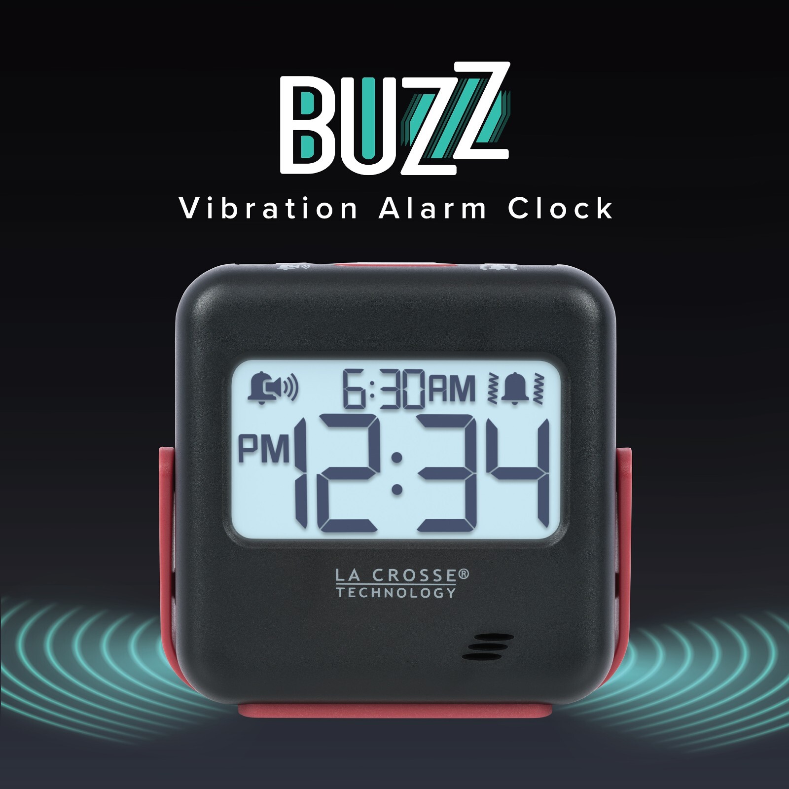 617-147 La Crosse Technology BUZZ Vibration Battery Powered Digital Alarm Clock