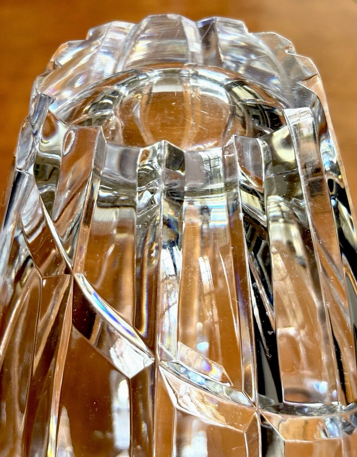 Stunning Vintage 10” Heavy Modern Contemporary Crystal Vase 6.1 Lbs- Excellent!