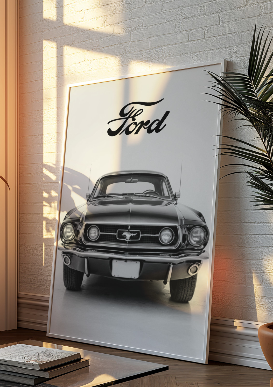 Vintage Ford Mustang Print, Vintage Muscle Car Poster, Ford Mustang Wall Decor