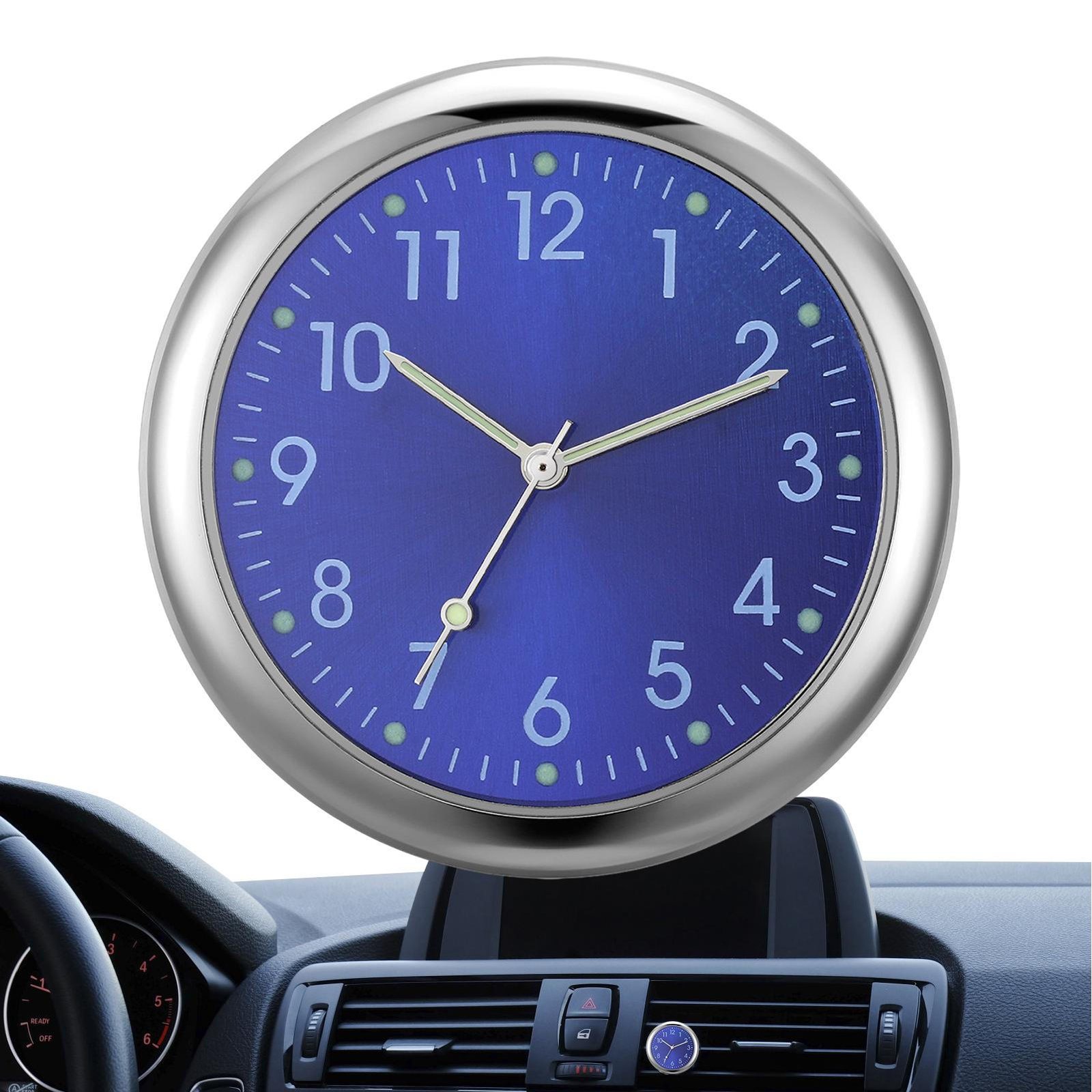 Stick on Dashboard Car Clock Mini Tiny Small Luminous Car Vent Clocks Watch USA