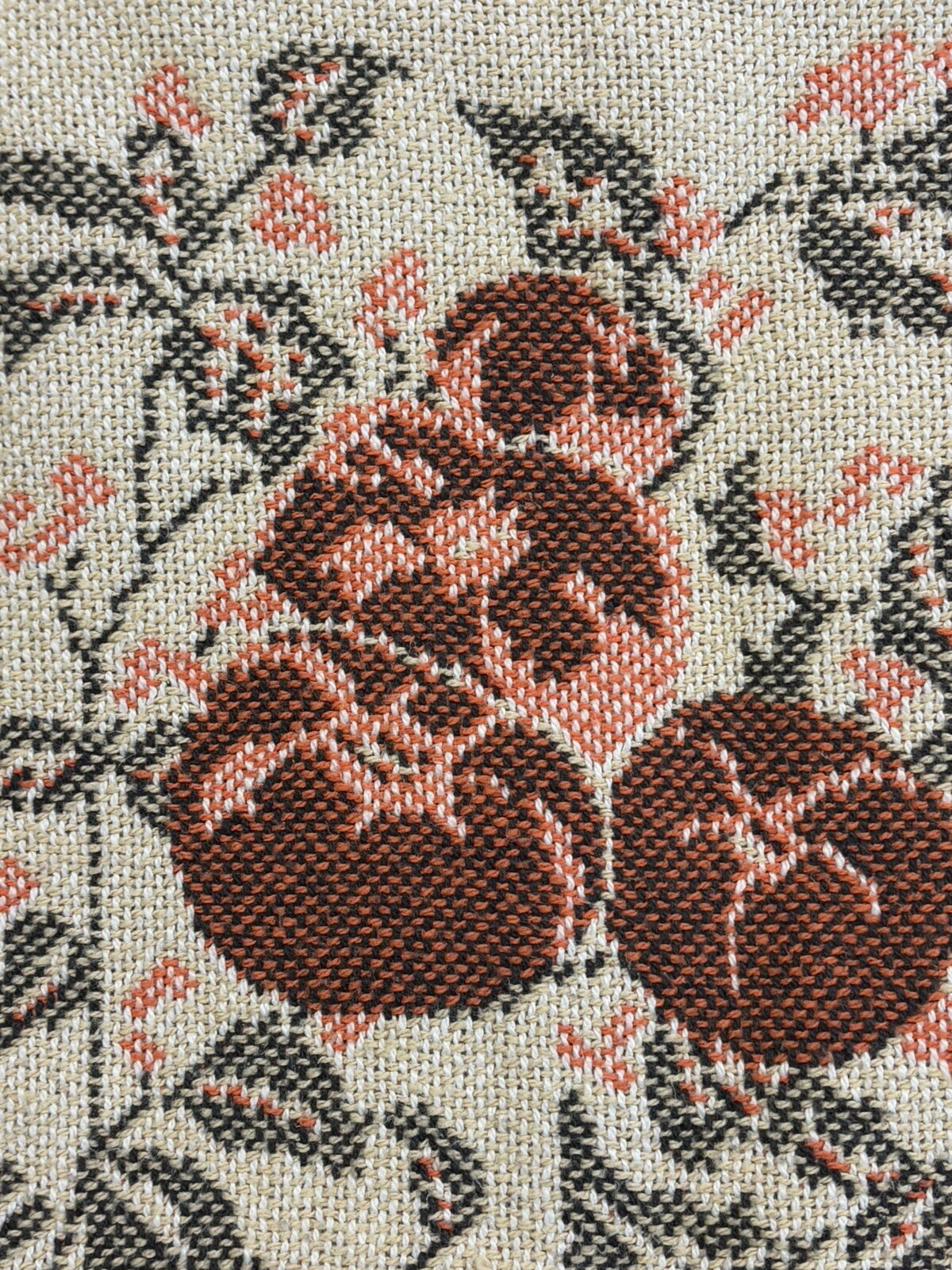Vintage Crown Crafts Fringed Throw Blanket~Garden Harvest Basket Tapestry~44×55