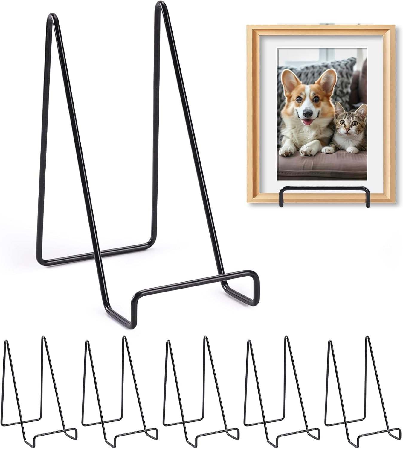 6 Pack 6 Inch Plate Stands for Display,Book Display Stand,Metal Plate Holder Dis