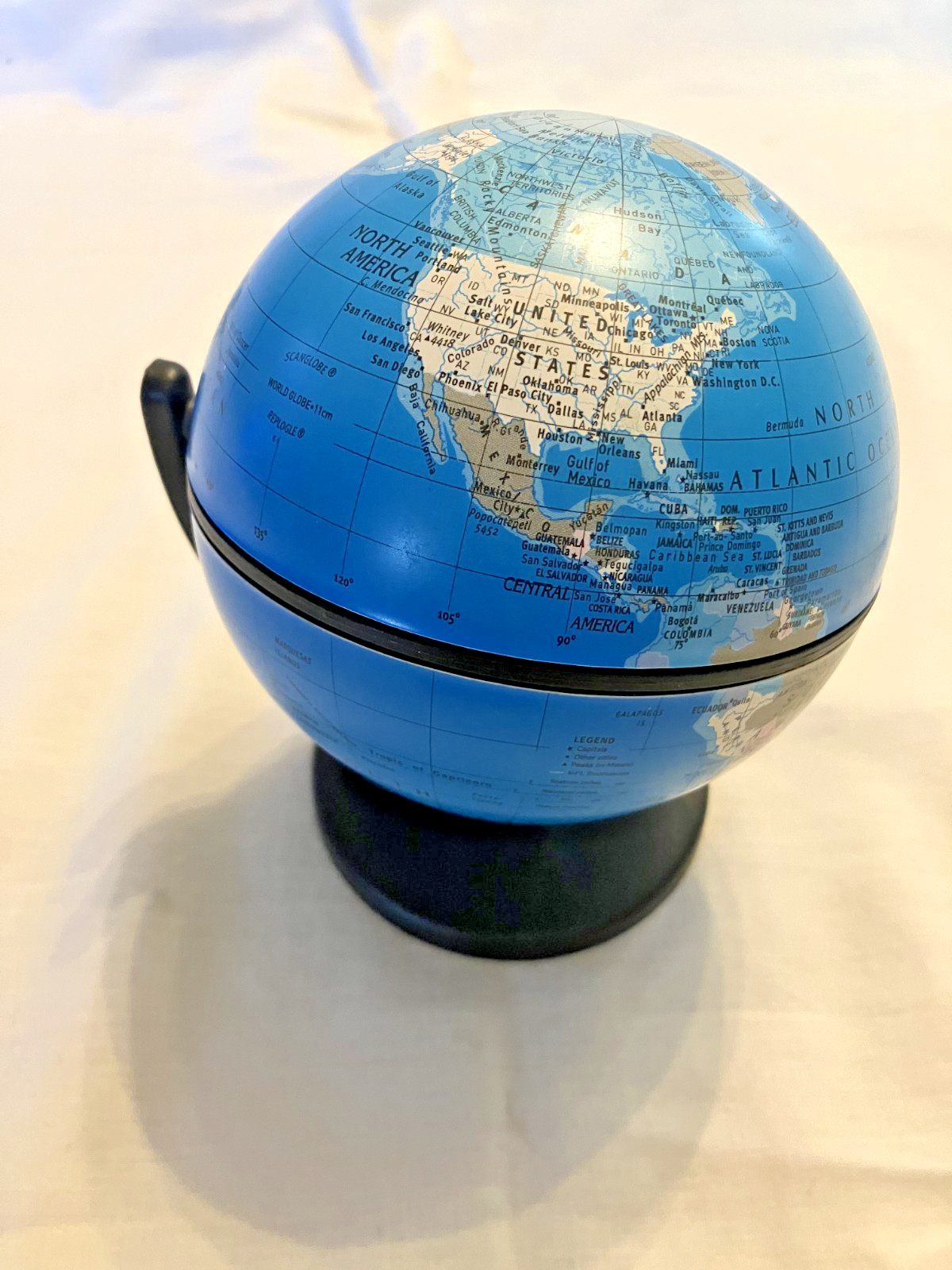 Replogle Mini Desk World Globe 4.5″ W x 5.5″H 2001 Dual Direction Spin