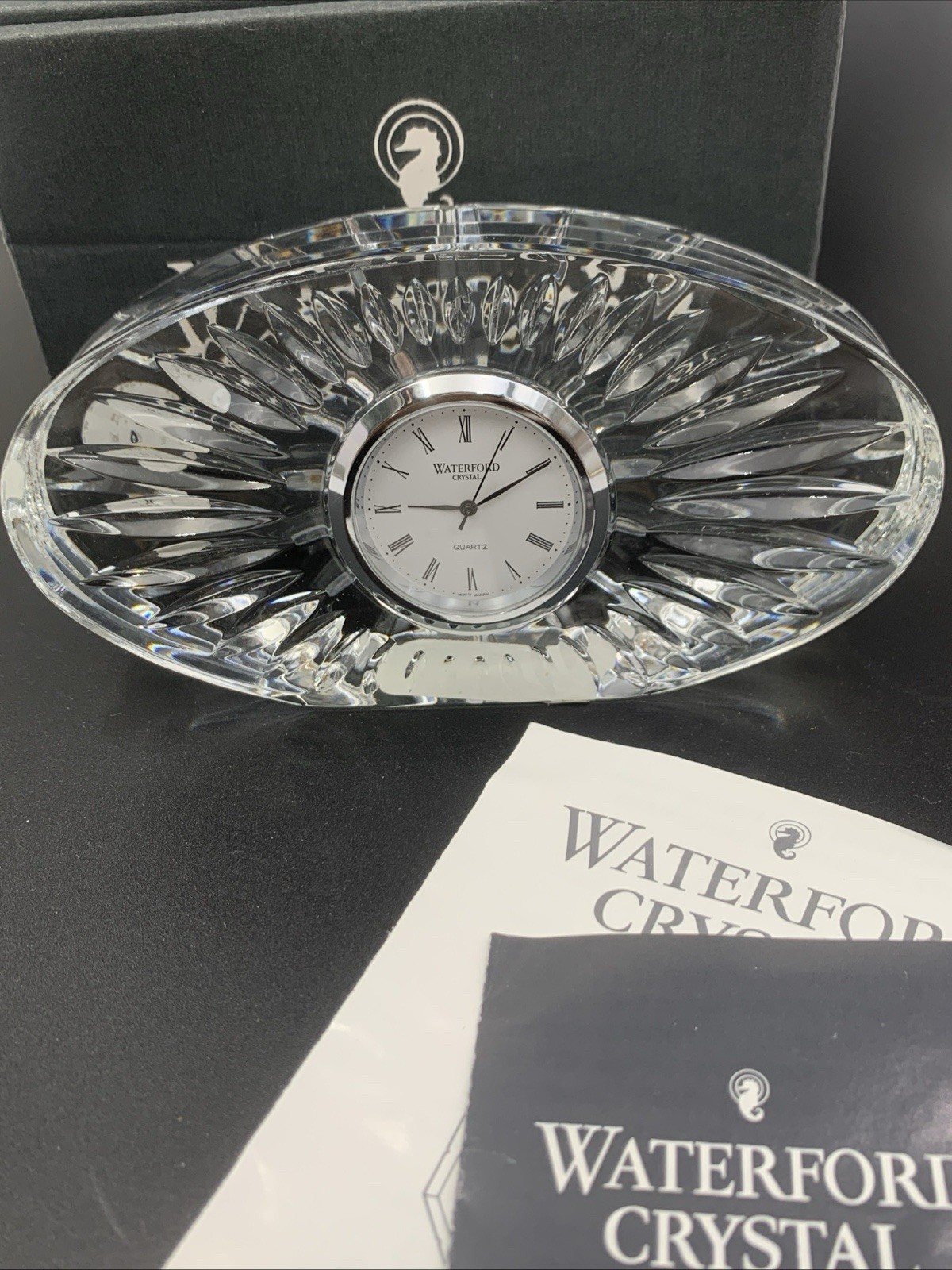 Waterford Crystal Oval Desk Clock Analog Quartz 581.045.0030