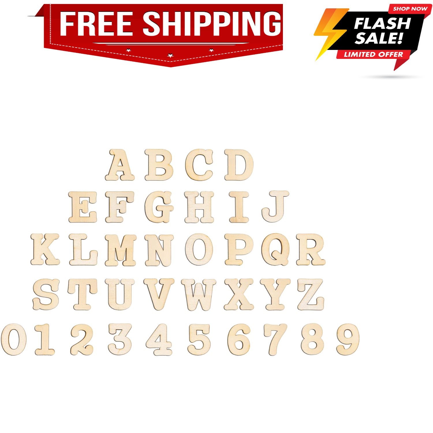 1.2 Inch 342 Pieces Small Wooden Letters and Numbers Crafts Unfinished Wood A…