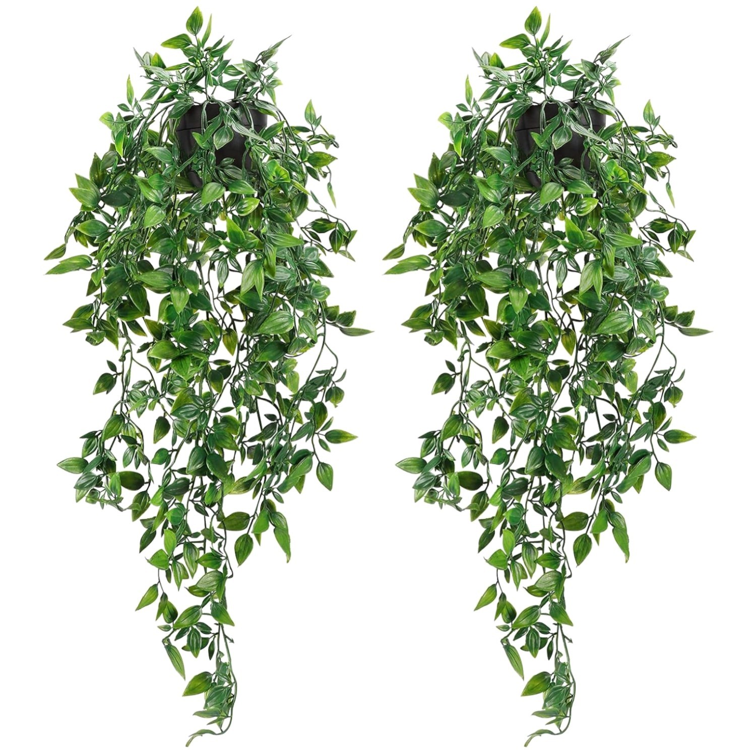Indoor Outdoor Artificial Plants, 2 Pack for Shelf Display
