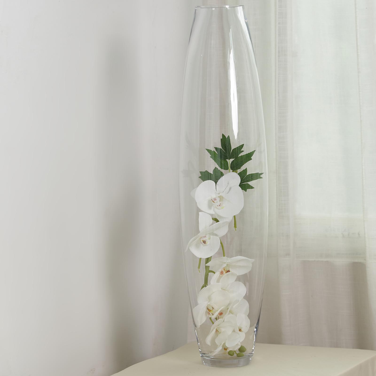 31″ tall Clear Cylindrical Glass Vase Wedding Party Events Home Centerpieces