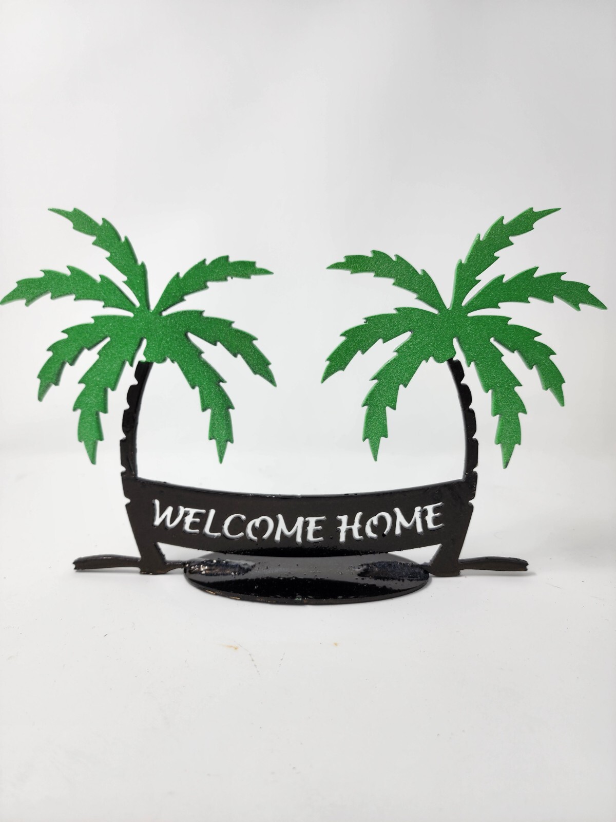 House Warming Metal Welcome home with Palm Trees Veteran owned metal shop USA