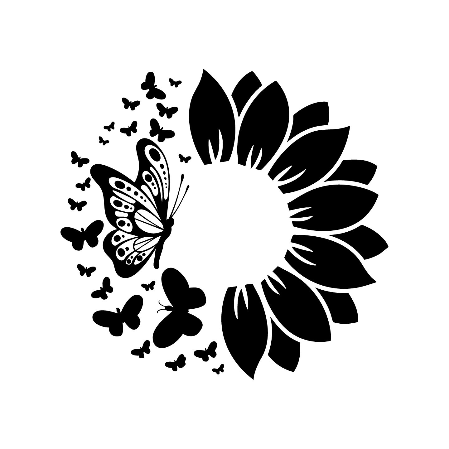 Sunflower Butterfly Decal 5×5″ – Dreamer Nature Vinyl Sticker for Car or Laptop