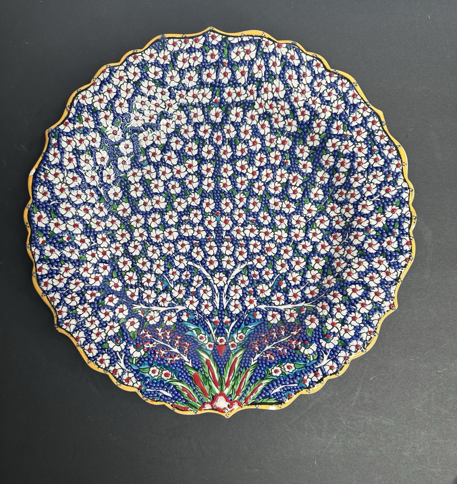 Handmade Turkish Ceramic Wall Decor Nakkas Traditional Iznik-style”Tree of Life”