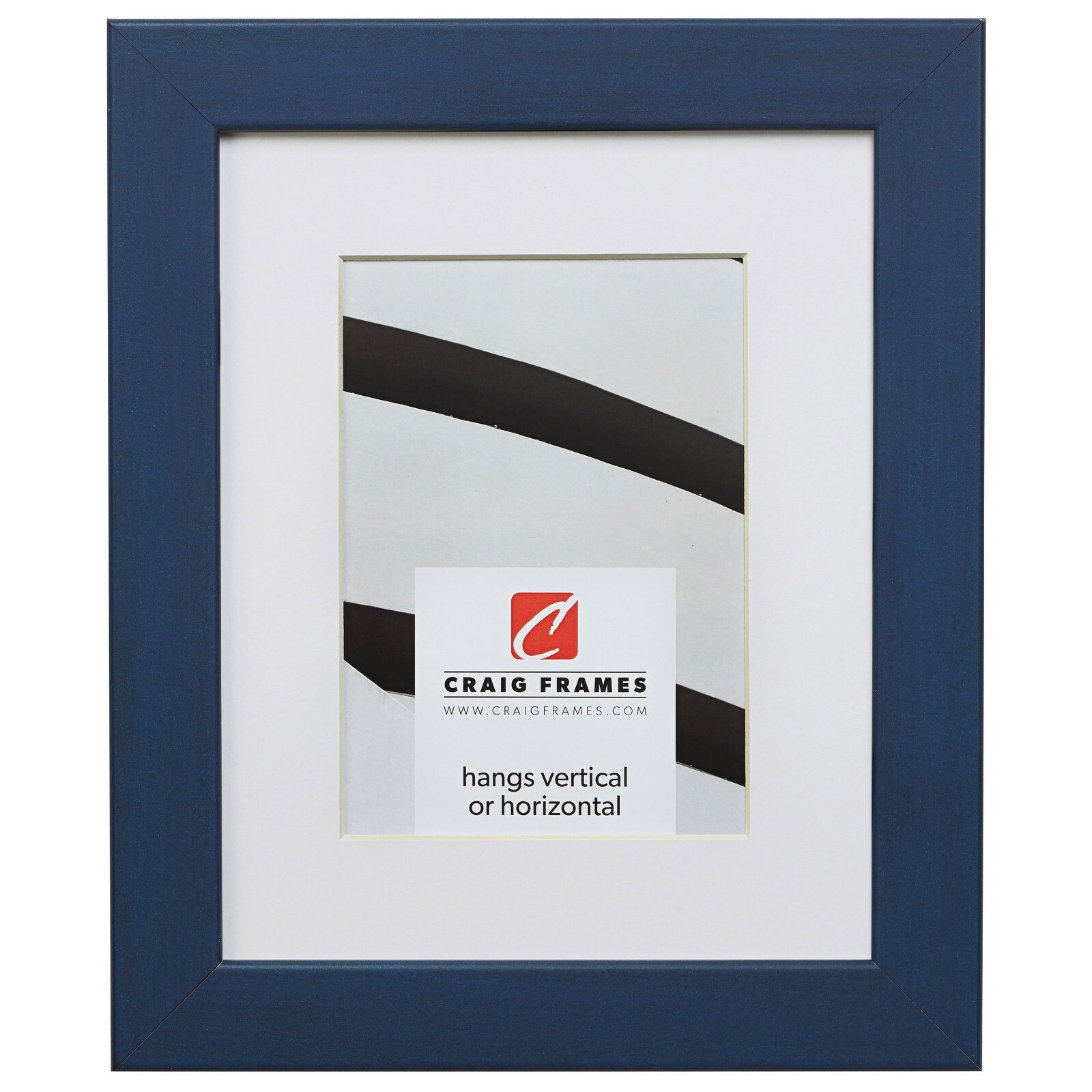 Craig Frames Colori 125, 1.25″ Wide Modern Blue Picture Frame With a Single Mat