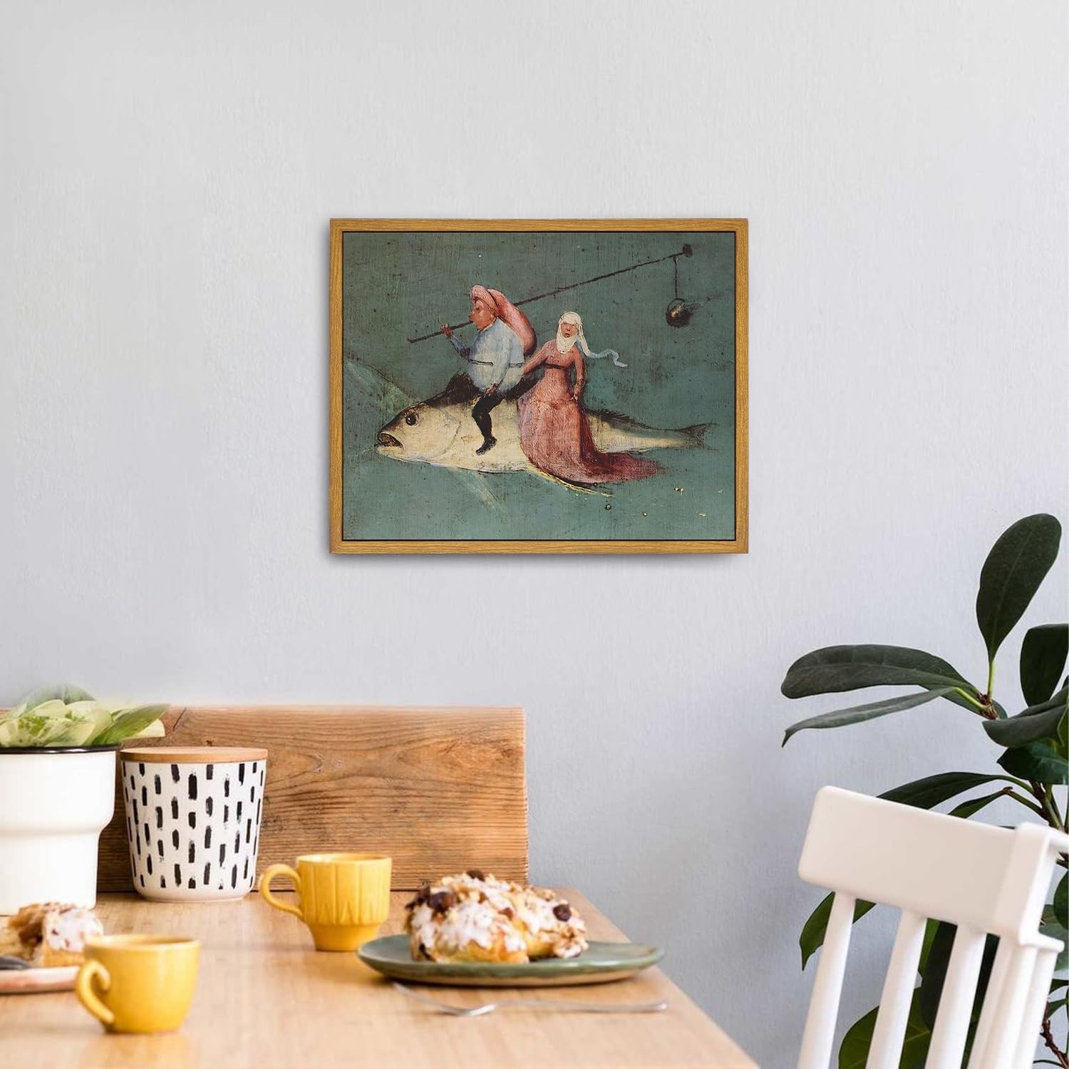 Framed Canvas Wall Art Vintage Print Oil Paintings Weird Renaissance Detail f…