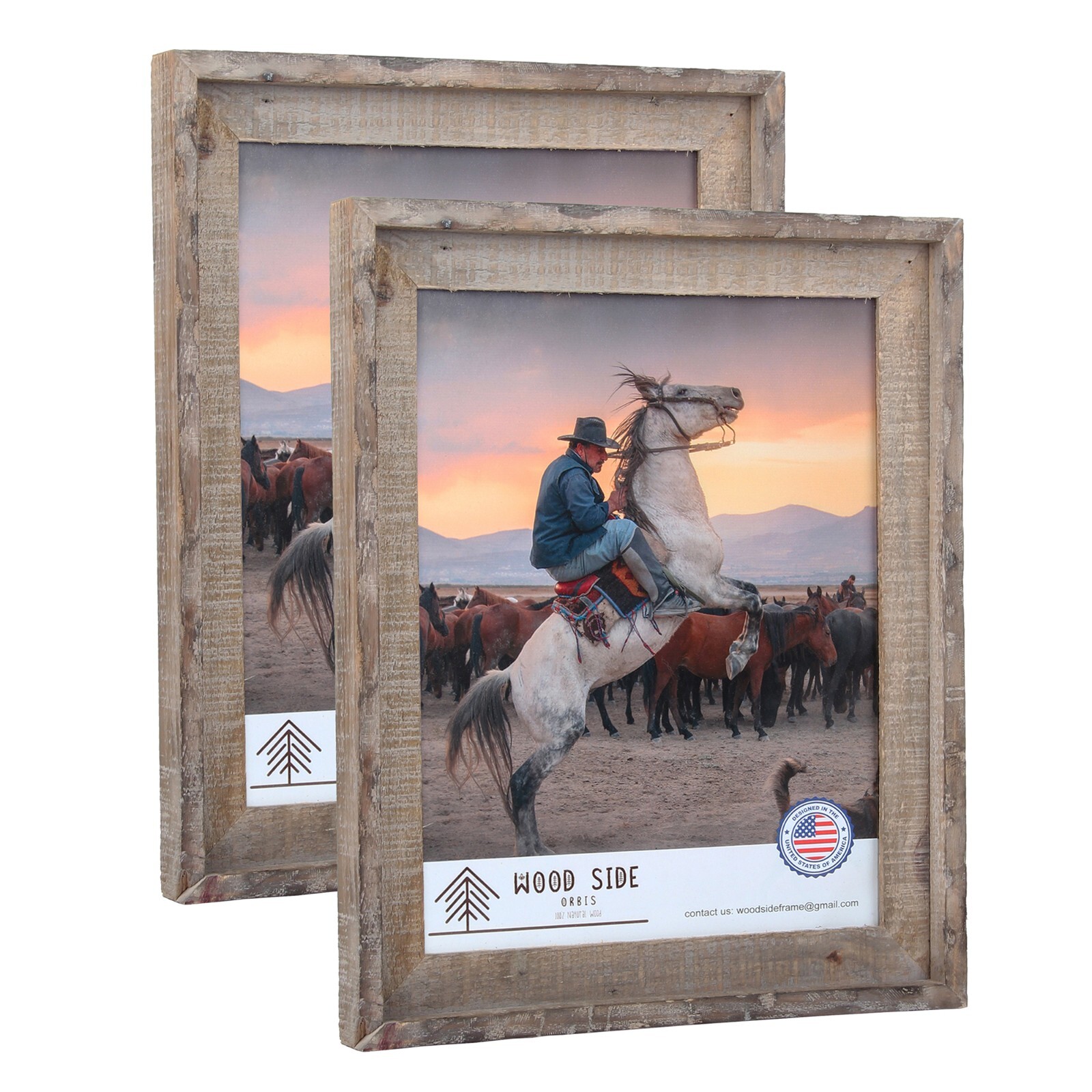 Rustic Barnwood Picture Frames – Natural Reclaimed Wood, 1 3/4″ Frame Width