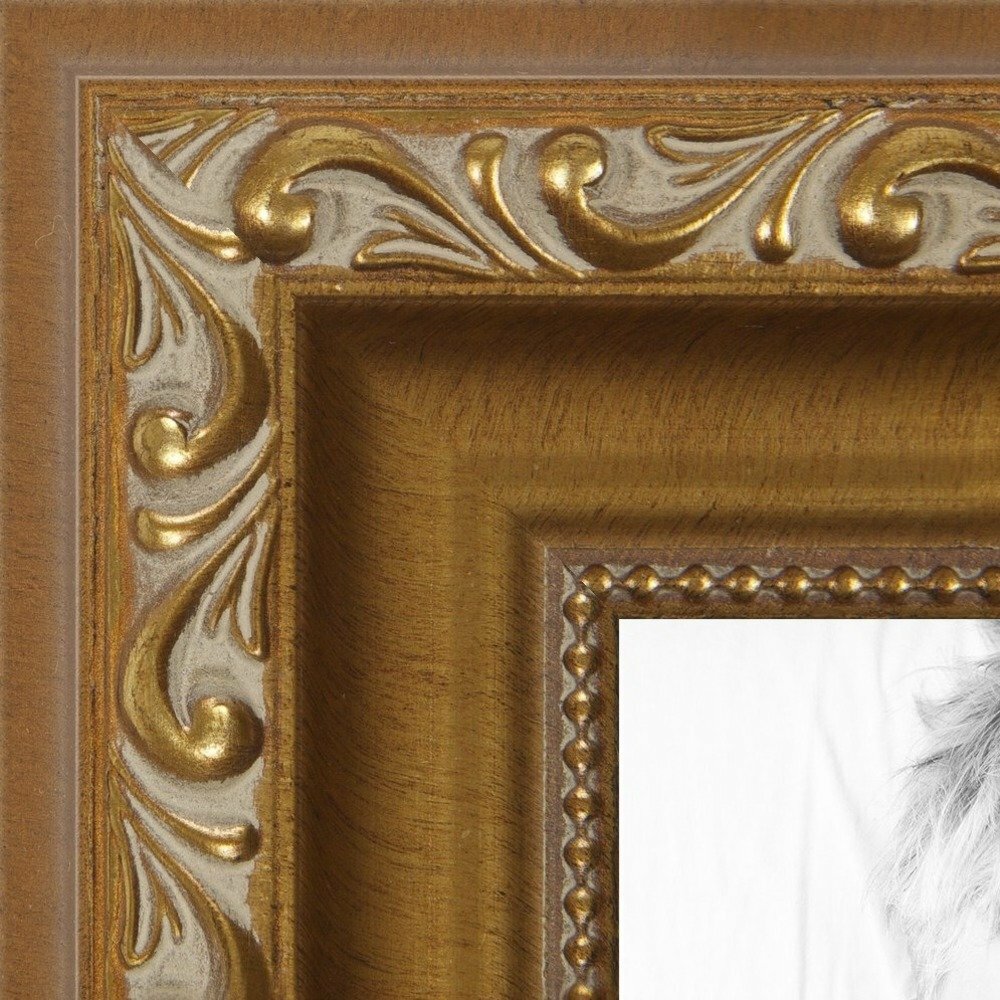 ArtToFrames 1.4″ Custom Poster Frame Gold with beads 4139 Large