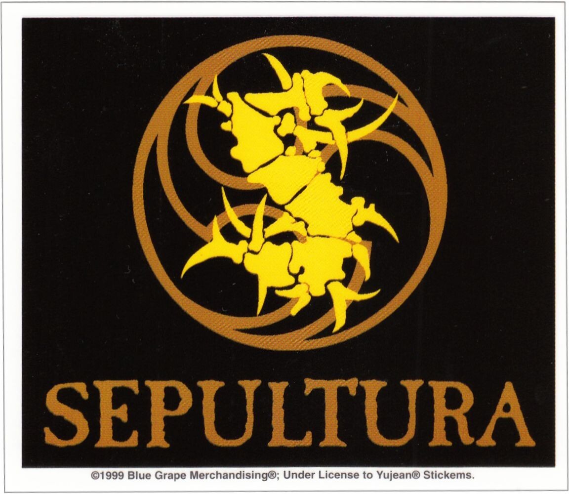 15198 Sepultura Metal Band Bone S Logo In Circle On Black 4.25″ Sticker