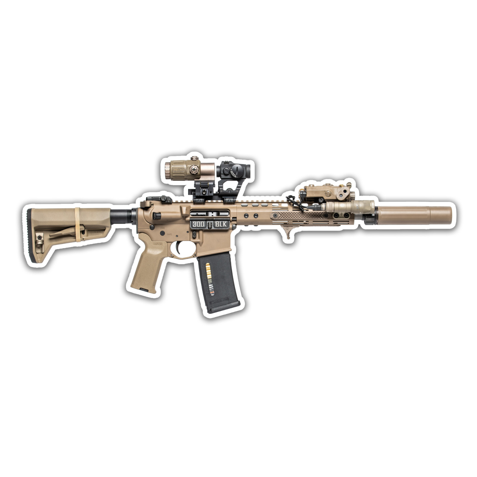 AR15 Sticker 6 Inch Vinyl Decal Gun Range Safe Waterproof High Resolution