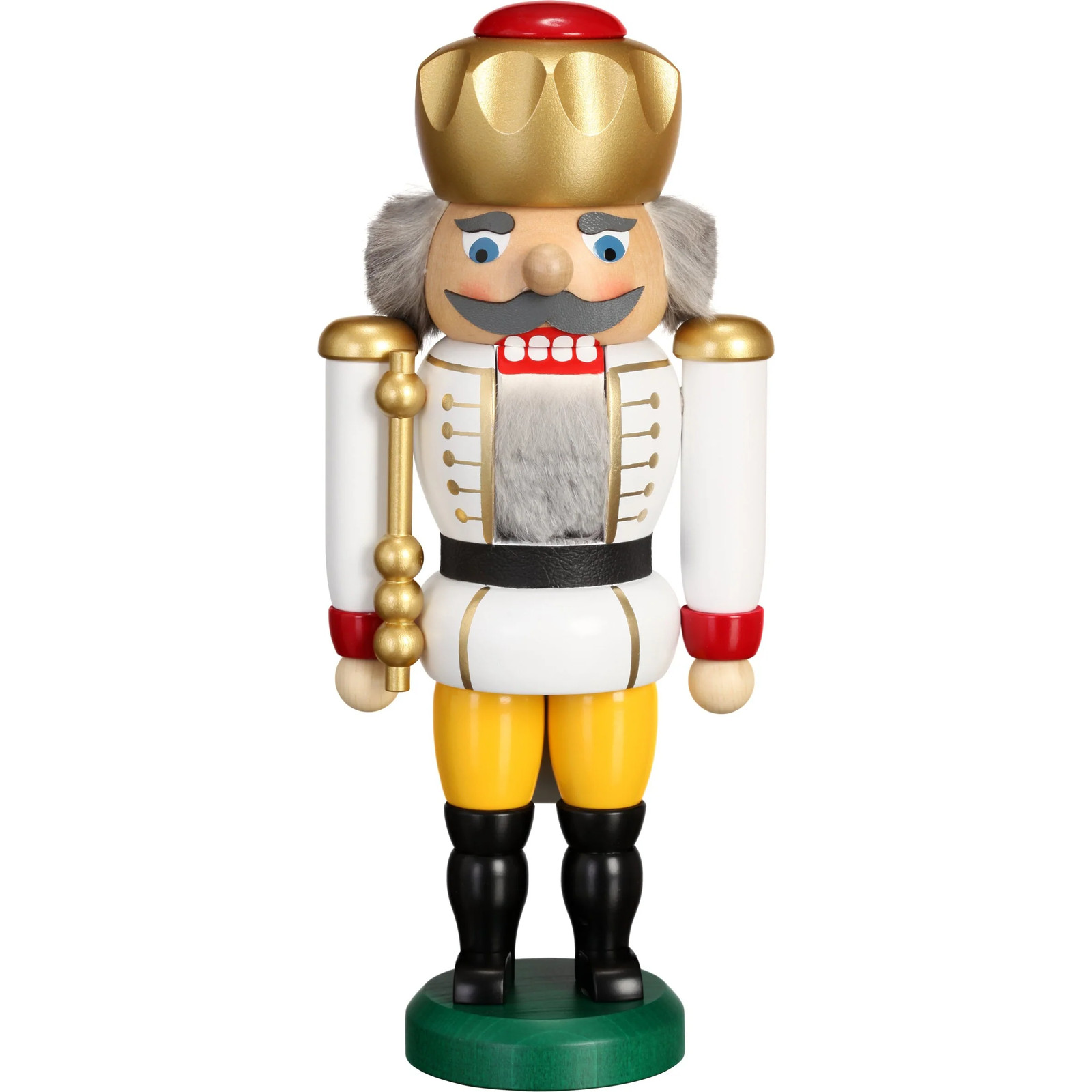 New in Box – Seiffener Volkskunst King White 9.8″ Nutcracker
