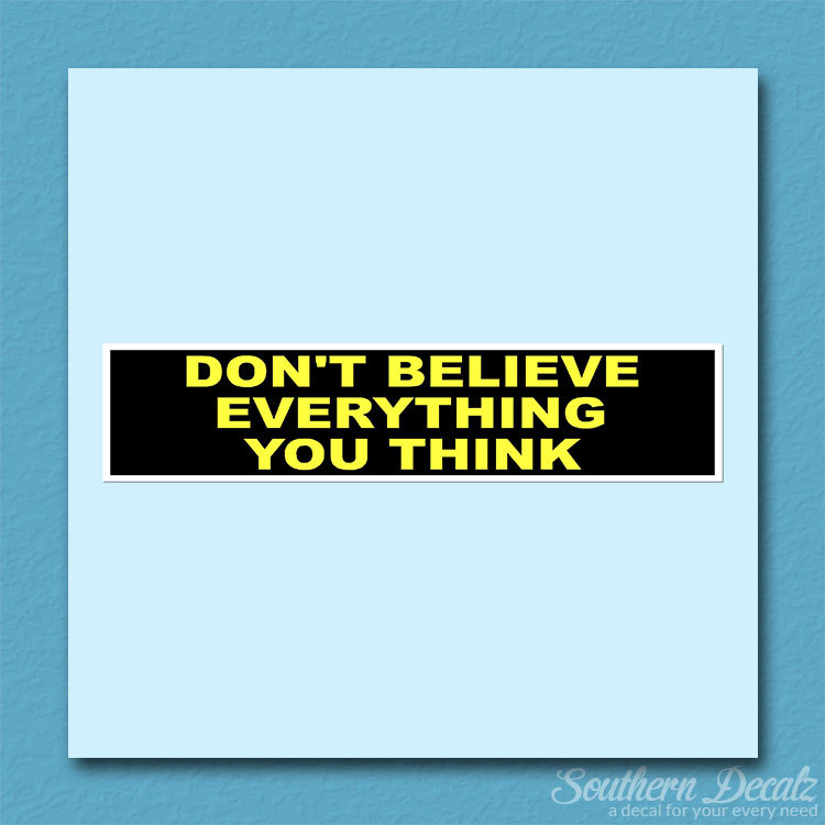 Don’t Believe Everything You Think – Vinyl Decal Sticker – c103 – 9″ x 2″